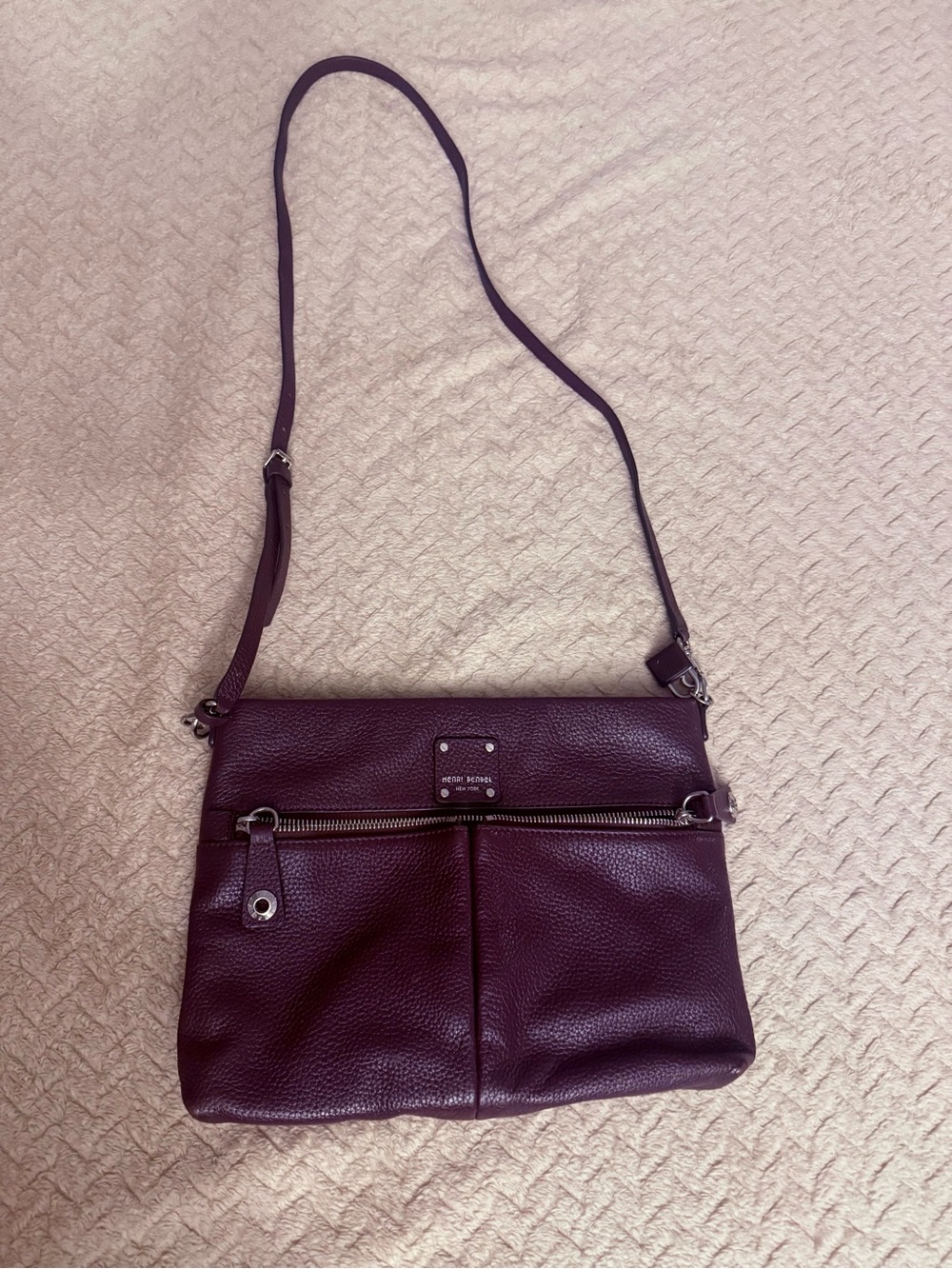 Henri Bendel White New York pebbled leather crossbody handbag - Picture 10 of 10